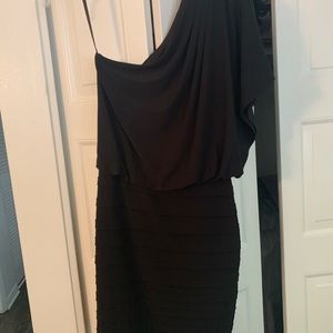 Black one-shoulder cocktail dress